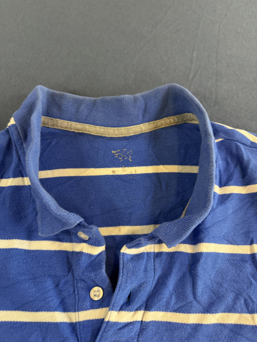 Vintage Nike Athletic Dept. gestreepte polo blauw maat M