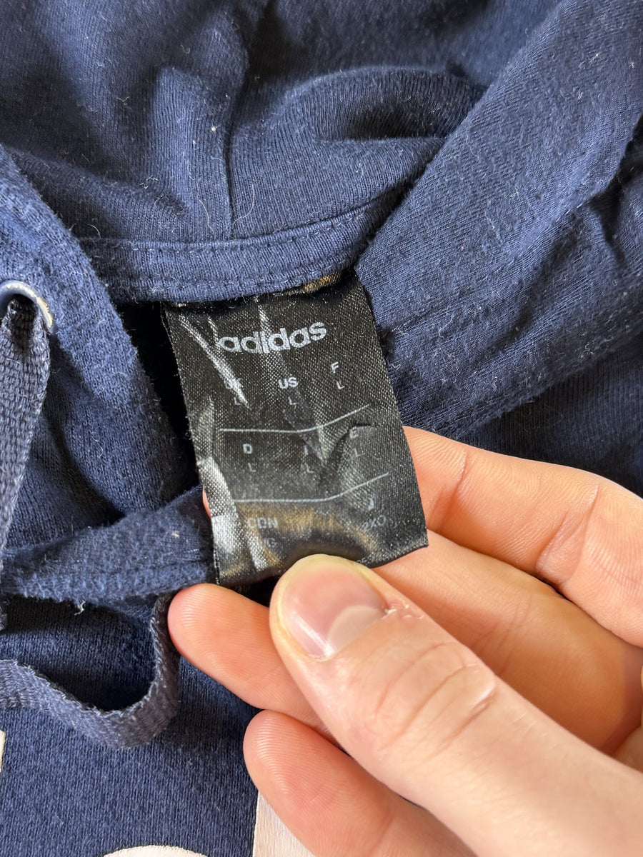 adidas hoodie blauw maat L 3-Stripes