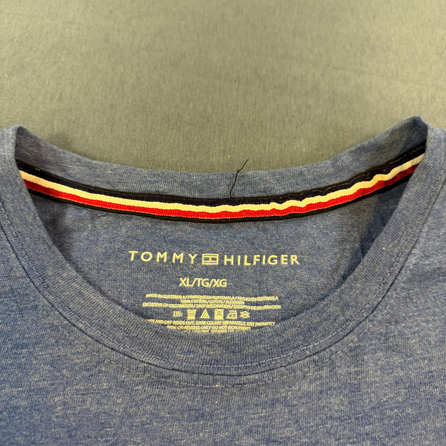 Tommy Hilfiger t-shirt grijs print heren maat XL katoen shirt tee vintage