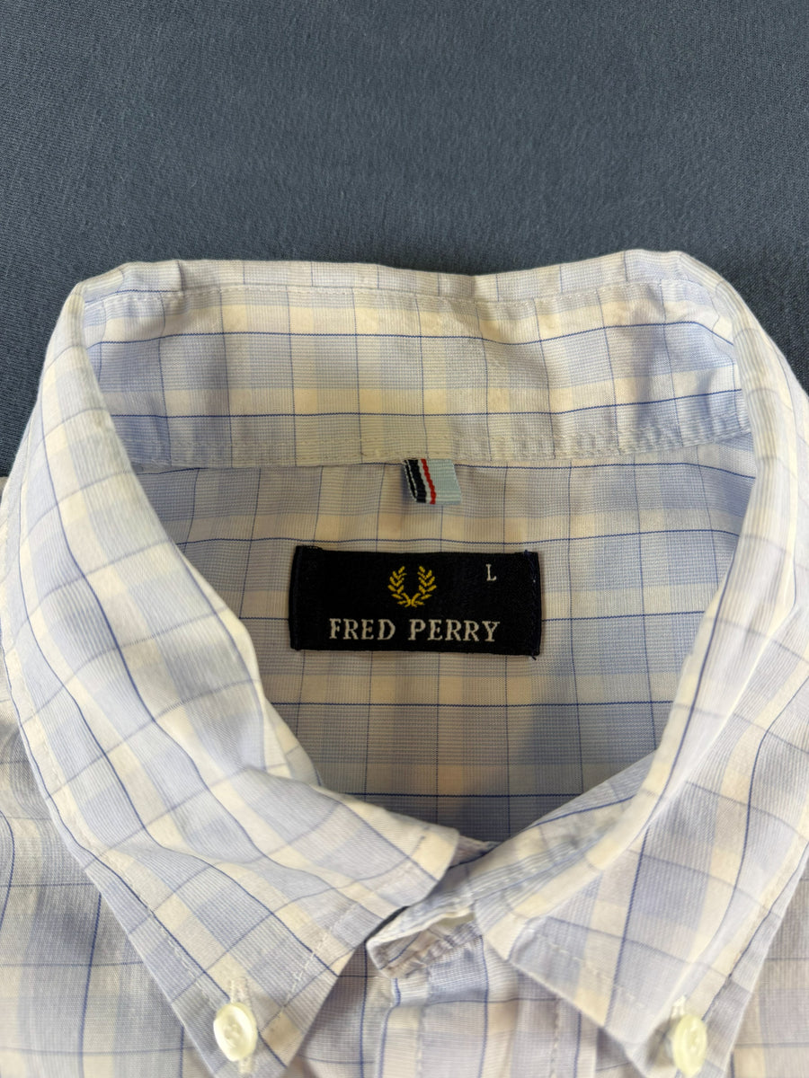 Fred Perry Blouse blauw geruit
