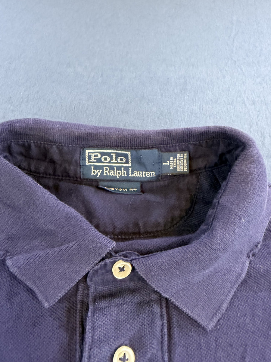Diep Blauw Polo Ralph Lauren Heren Maat L (Poloshirt / Pique Polo) Custom Fit met Crest