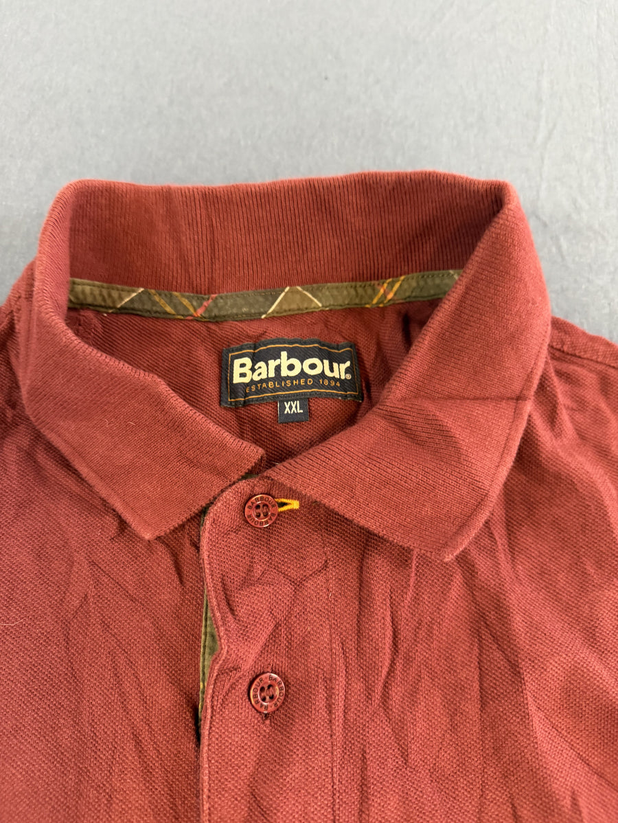 Rood Barbour poloshirt (polo) in piqué — maat XXL