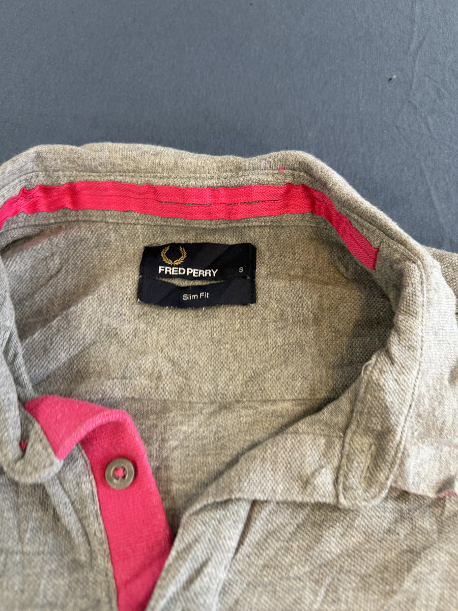 Grijs gemêleerd Fred Perry polo (piquéshirt), maat S