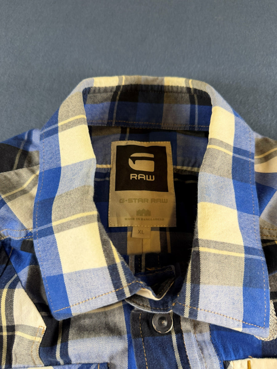 G-Star Blouse blauw geruit