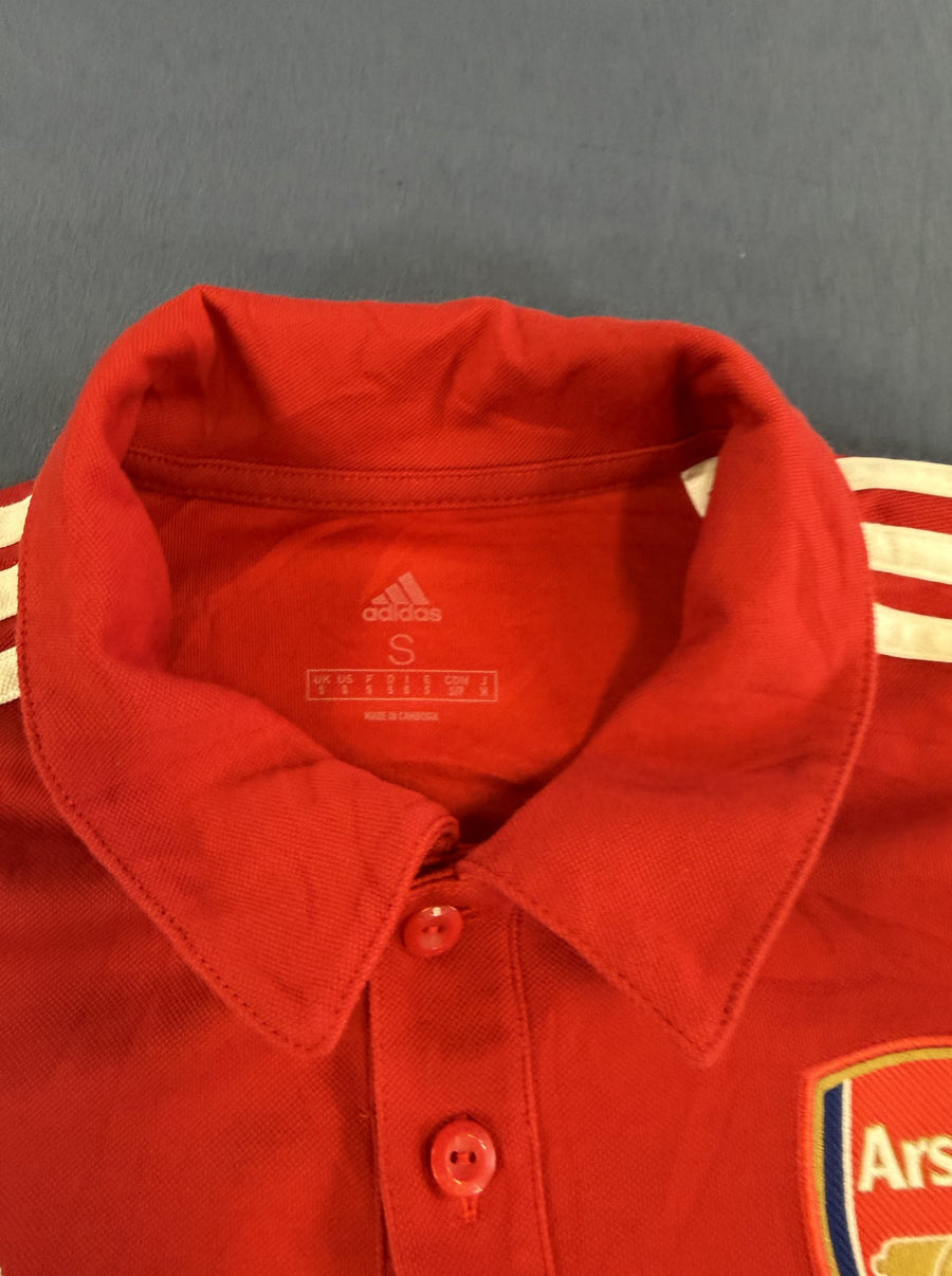 Grijze adidas Arsenal piqué-top, maat S (polo / sportshirt met 3-stripes)