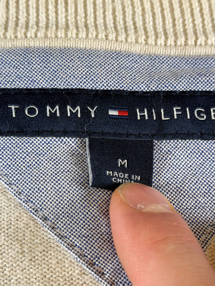 Tommy Hilfiger trui wit geruit heren maat M v-hals v-neck sweater pullover