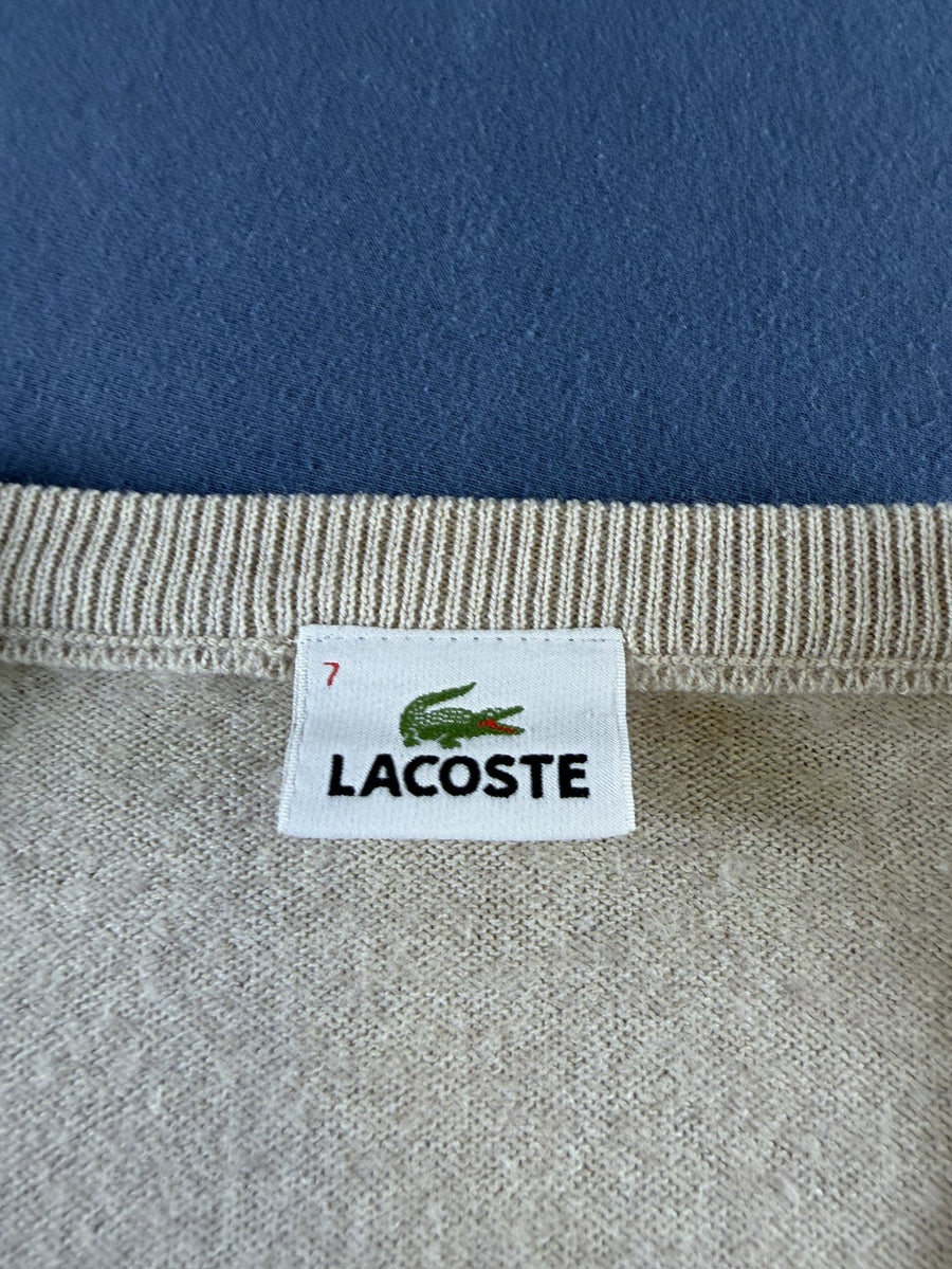 Beige Lacoste pullover heren, maat XXL (v-hals trui / sweater)