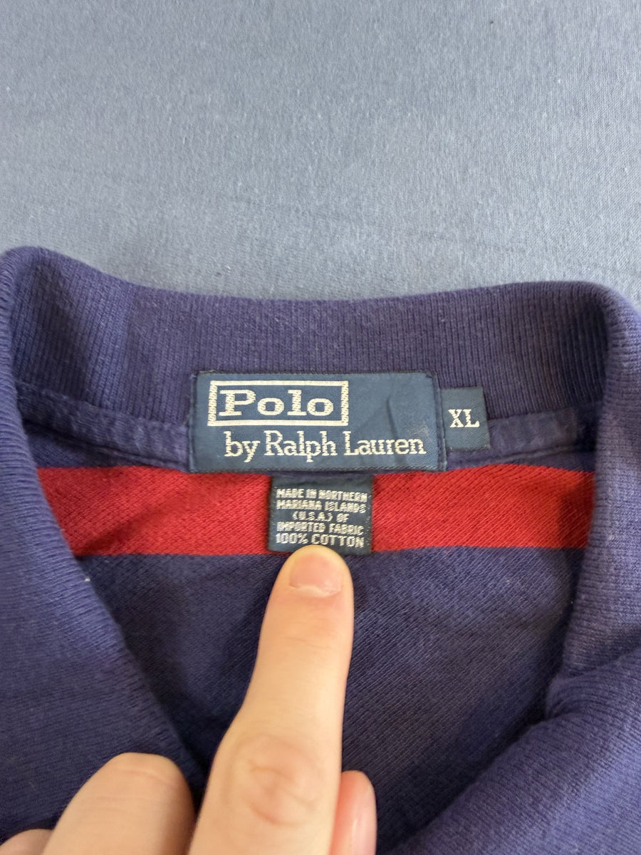Marineblauw gestreept poloshirt (polo pique), Polo Ralph Lauren, maat XL heren