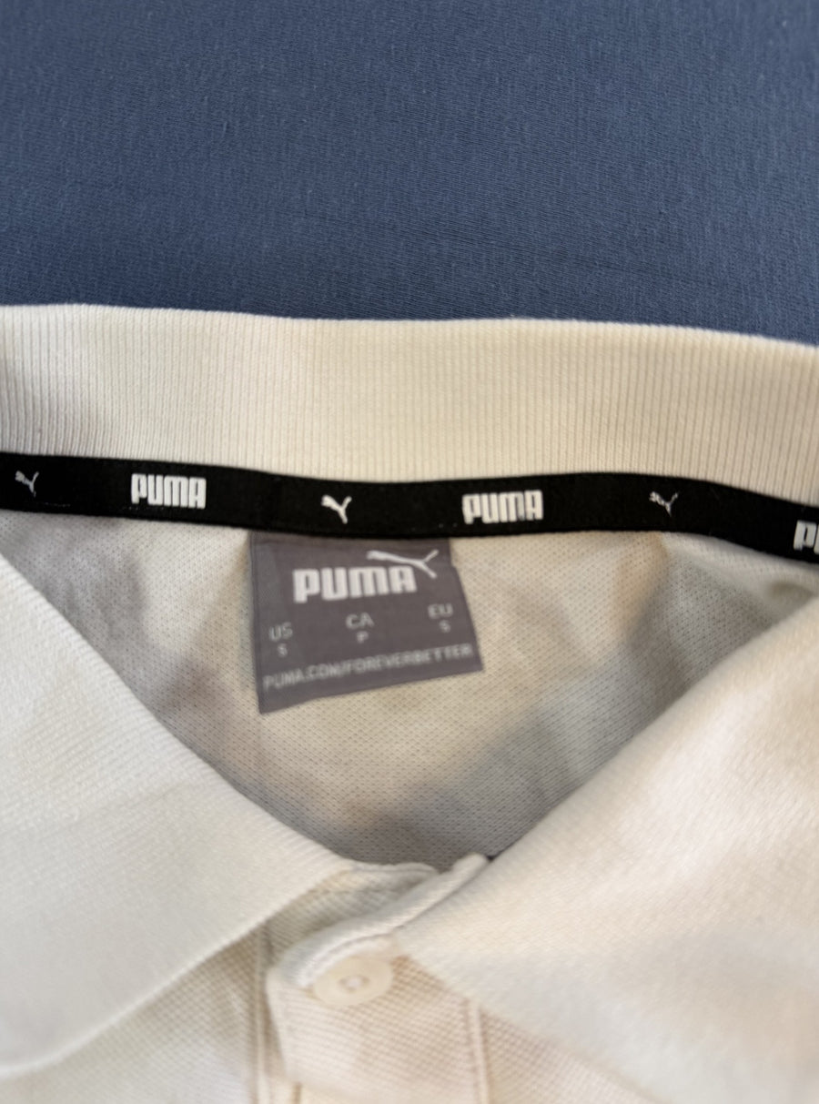 Wit Puma poloshirt maat S (teamshirt / voetbalpolo) C.D. Ebro