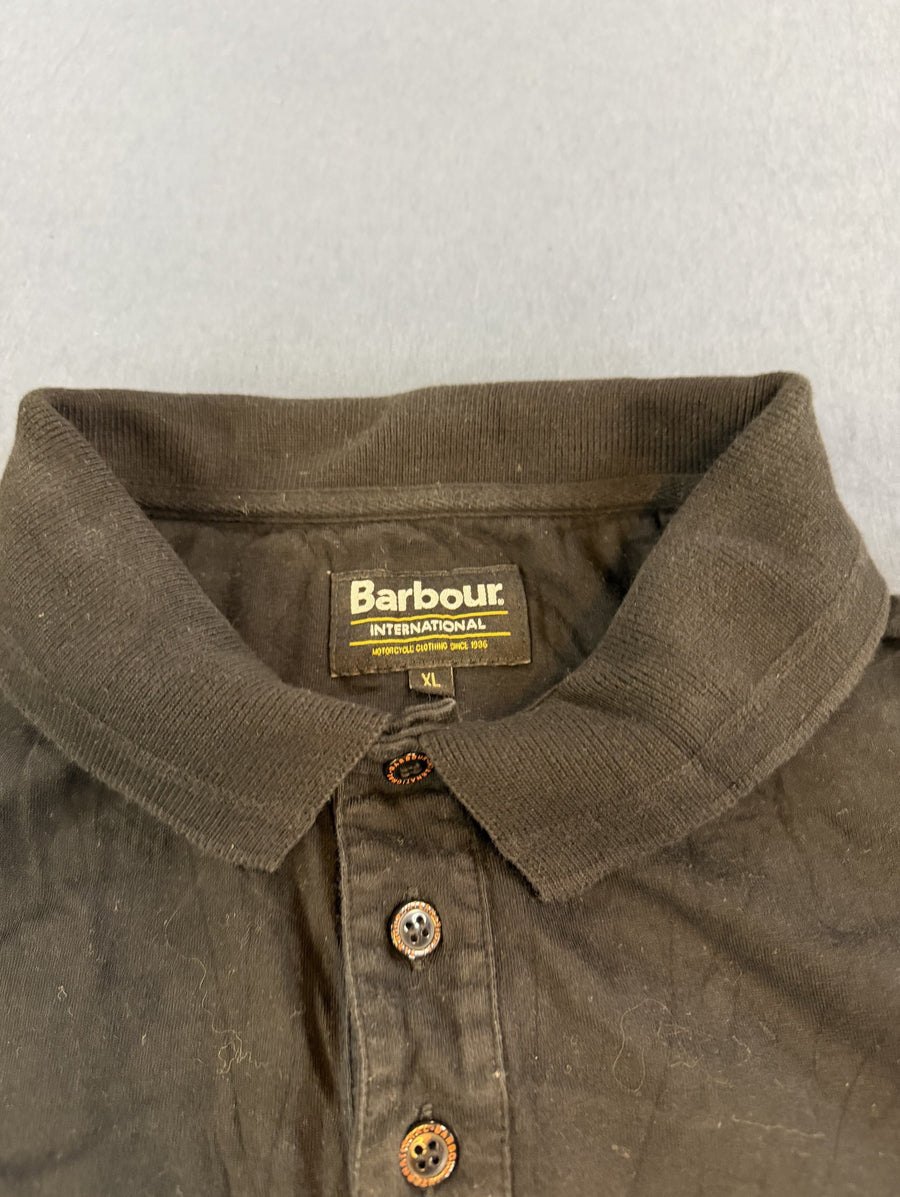 Zwarte Barbour International polo (poloshirt) maat XL - piqué katoen