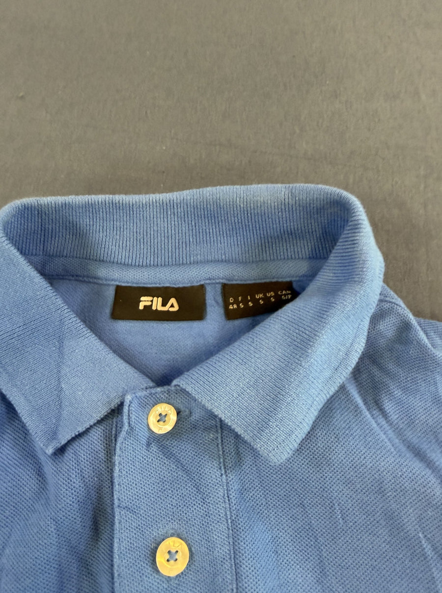 Blauwe polo van FILA (poloshirt), heren maat S, piqué katoen