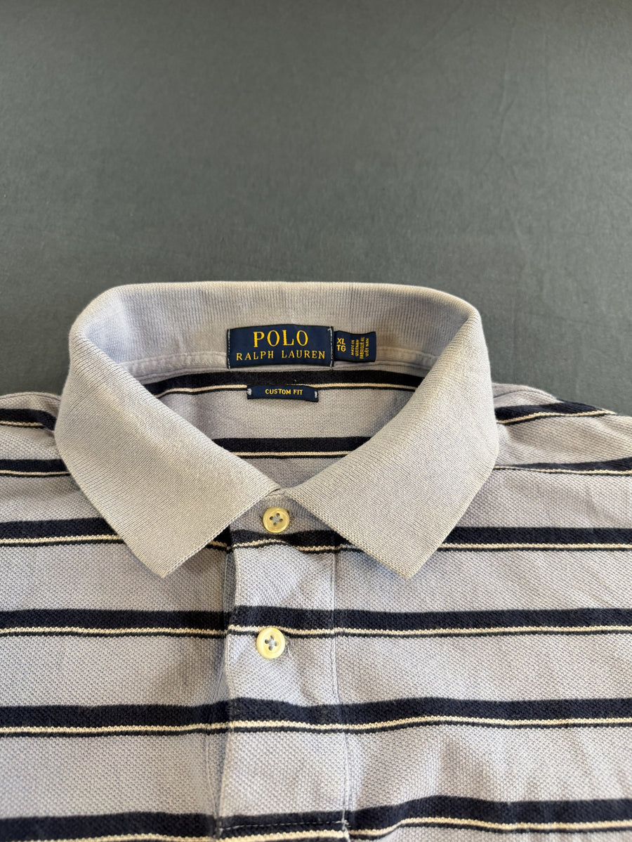 Blauw-Wit Gestreepte Polo Ralph Lauren Heren Maat XL (Poloshirt / Piqué Polo)