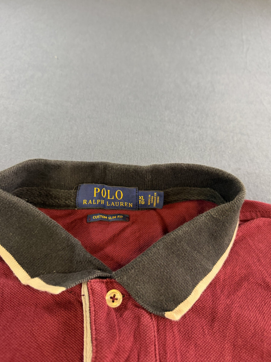 Rood Polo Ralph Lauren Houston chenille shirt (poloshirt / polo, maat XL)