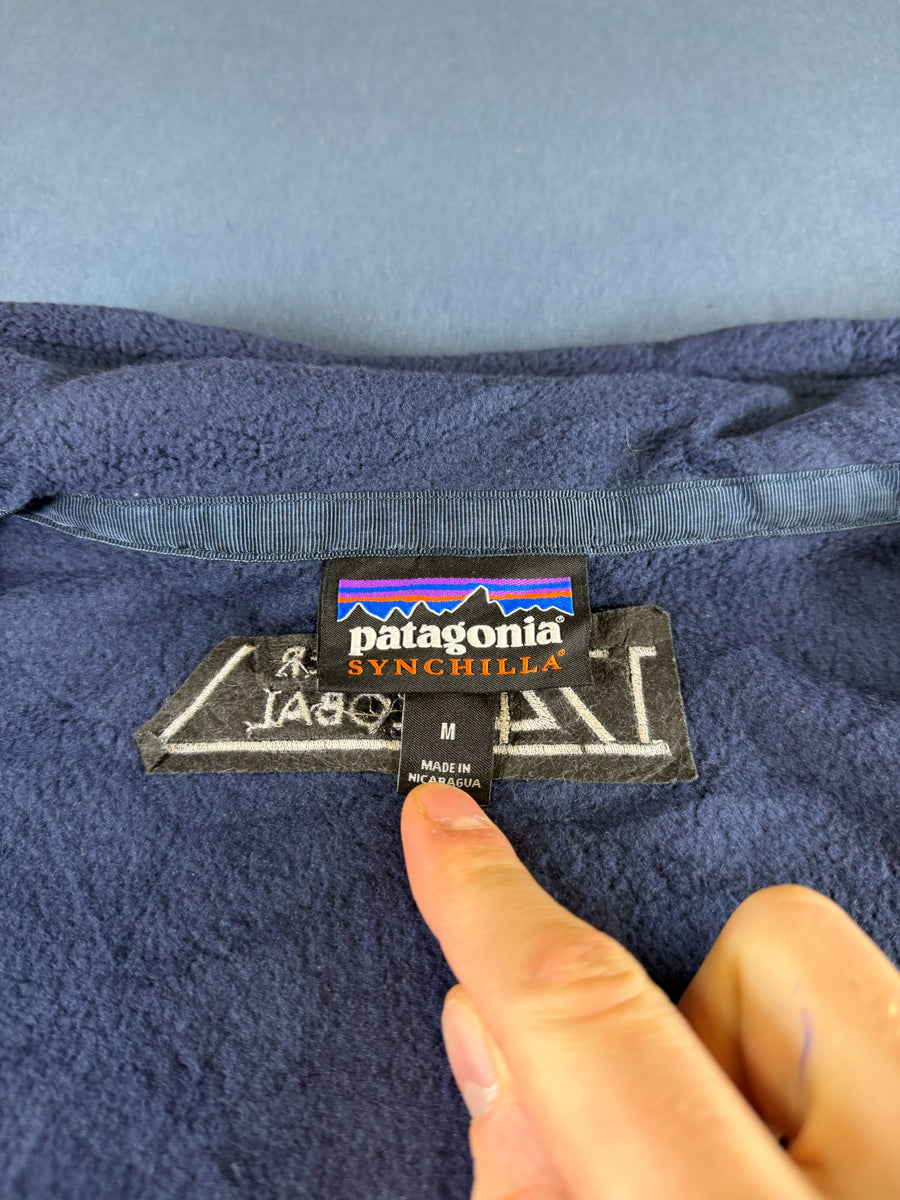 Patagonia Synchilla vest blauw heren maat M cardigan knoopvest trui