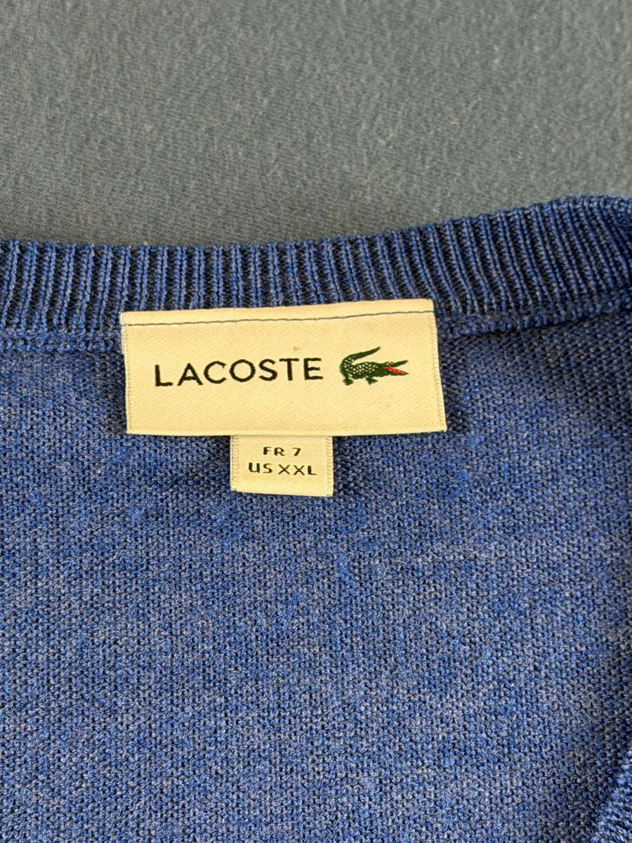 Lacoste trui blauw heren maat XXL v-hals v-neck sweater pullover vintage
