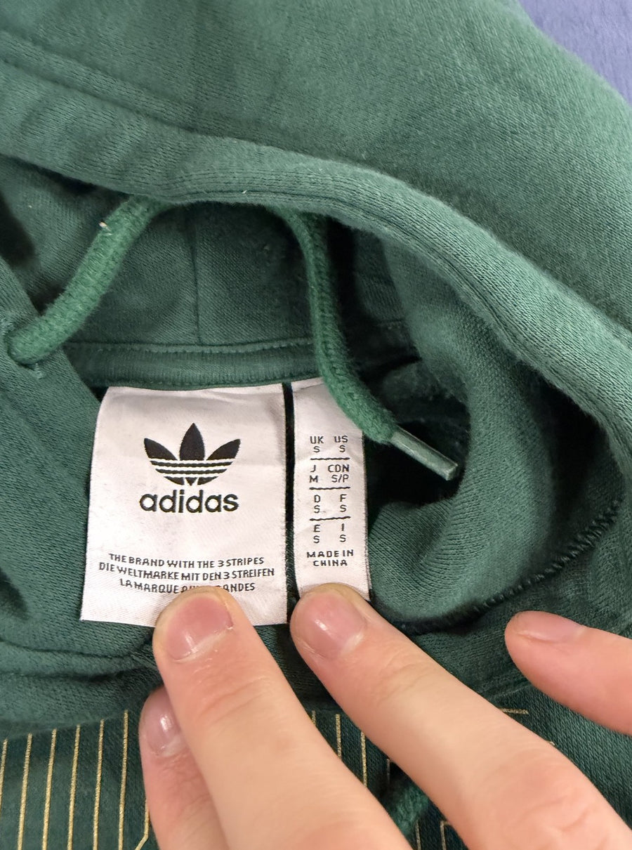 Groene adidas hoodie (capuchontrui) met Trefoil-print, maat S