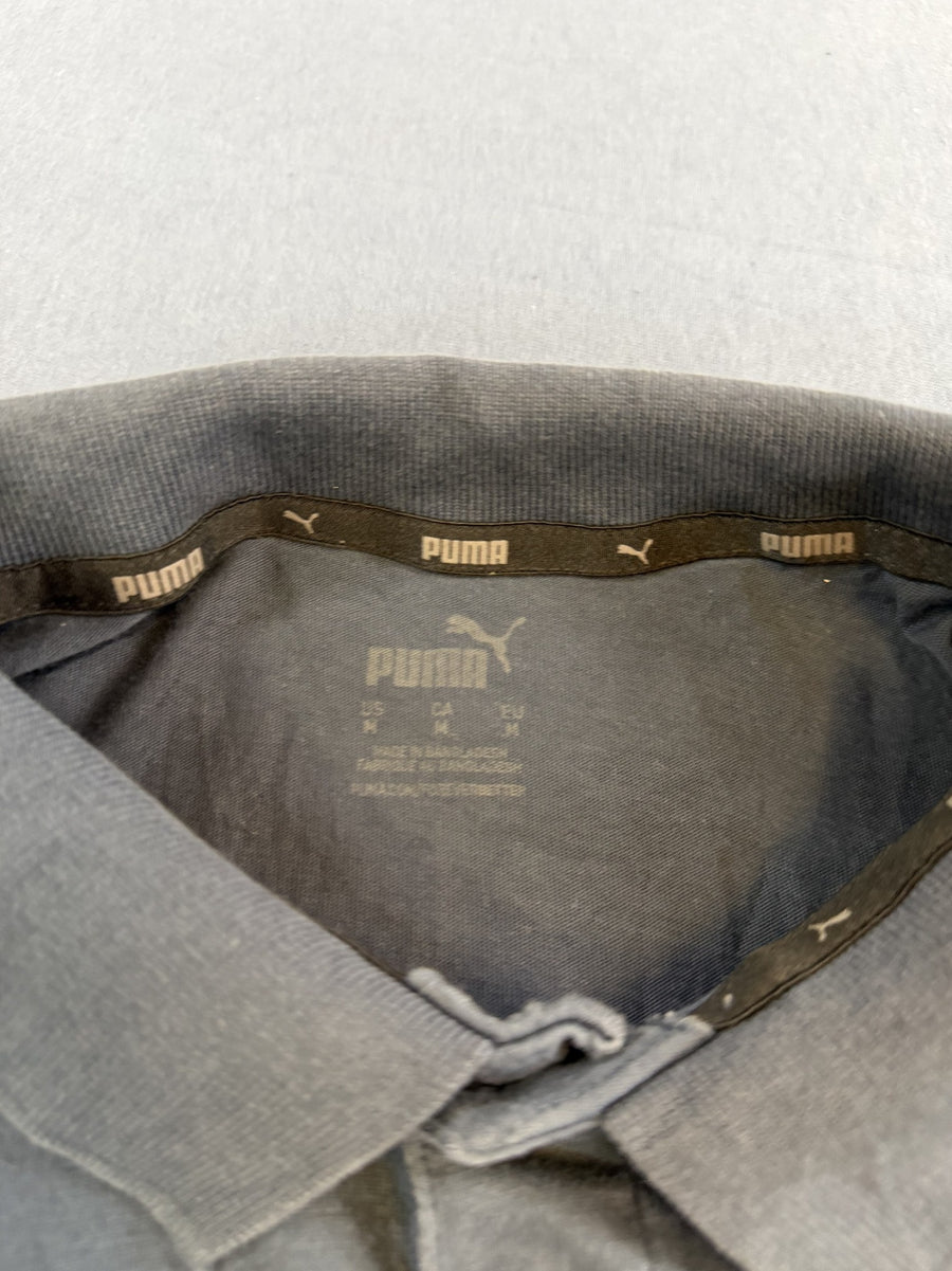Blauwe Puma polo maat M (poloshirt / polohemd) katoen korte mouw