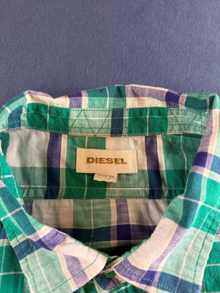 Diesel Blouse groen geruit