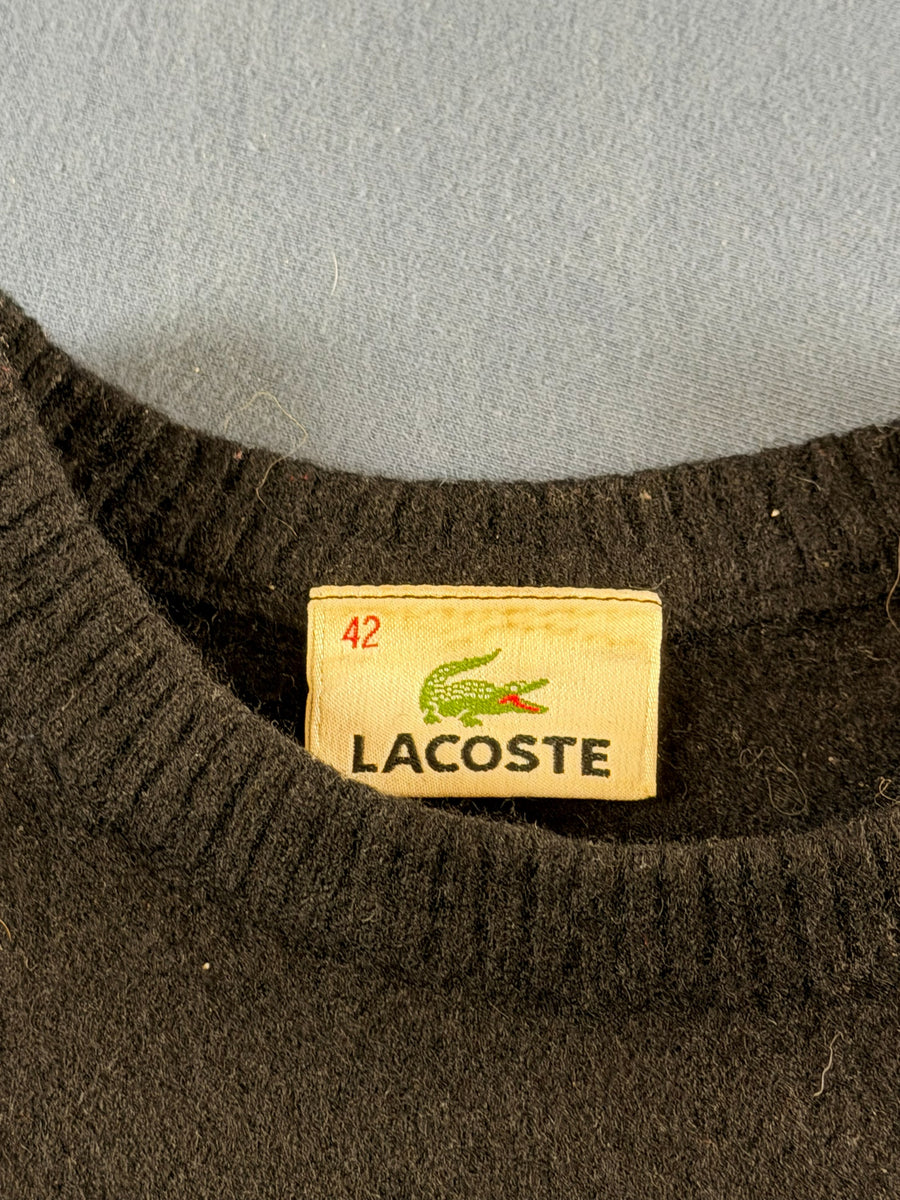 Lacoste trui zwart heren maat S sweater pullover gebreid vintage