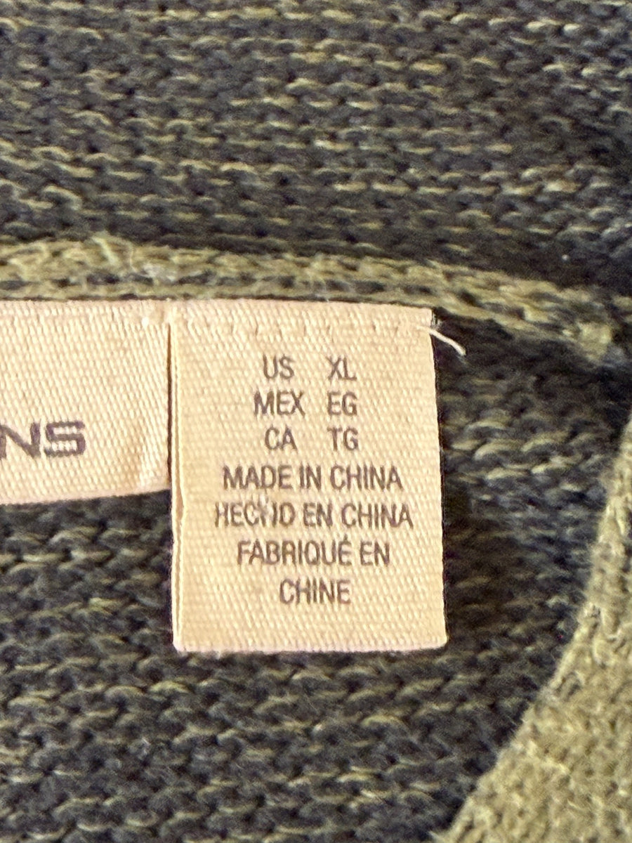 DKNY Jeans hoodie met rits groen heren maat XL sweatvest ritsvest