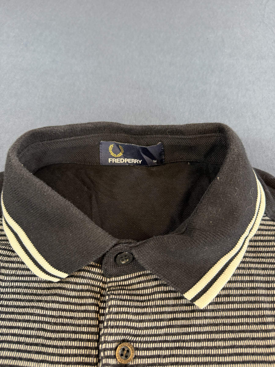 Wit Fred Perry polo maat M (poloshirt) met crème twin tipping