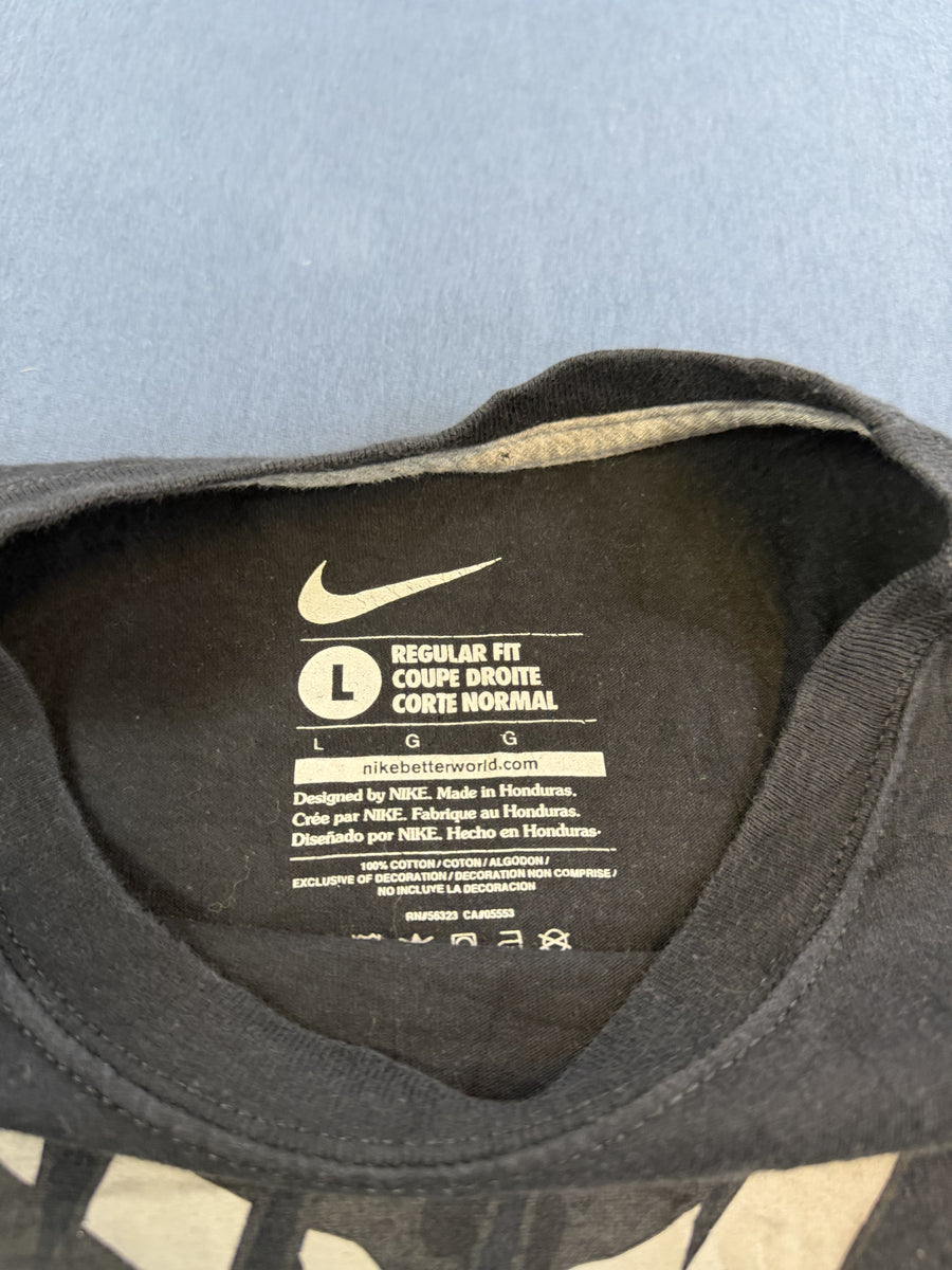 Zwart Nike T-shirt, maat L (basic shirt / tee), zachte katoen met NIKE-print