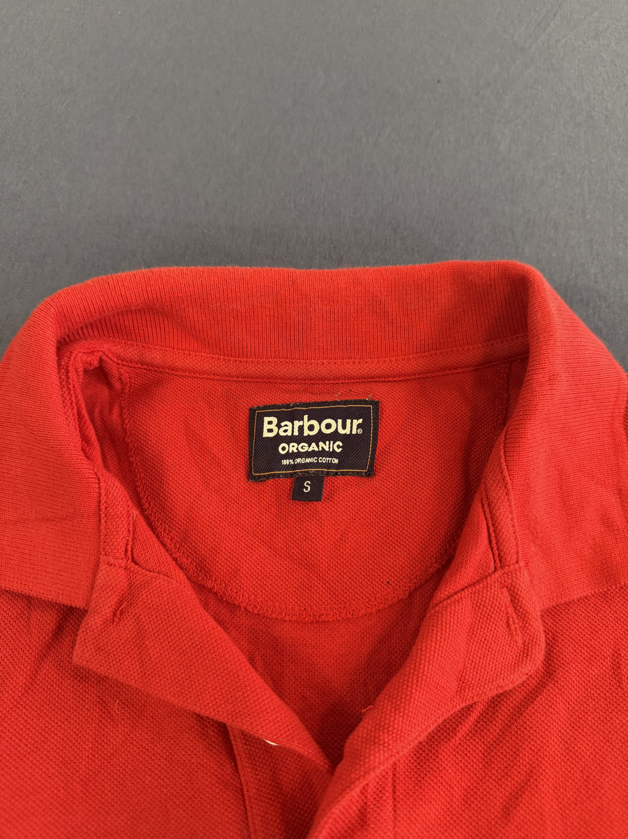 Rood Barbour poloshirt (sportpolo) met fazantlogo, maat S