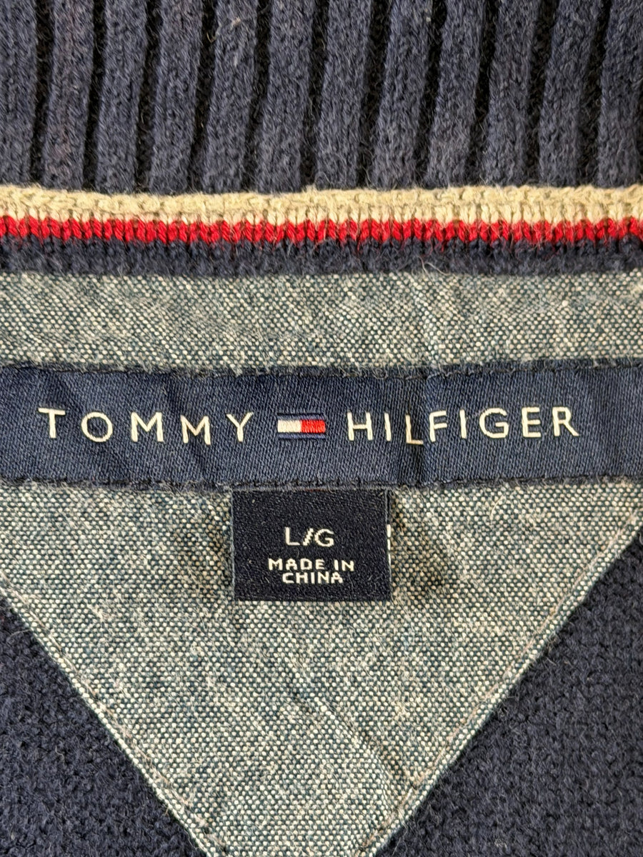 Tommy Hilfiger trui blauw heren maat L sweater pullover gebreid