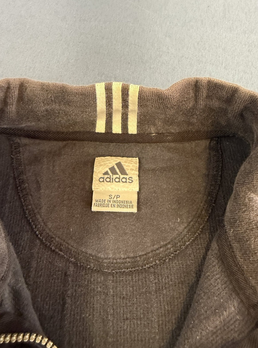 Zwarte adidas sweater met ritskraag (quarter-zip / ritstrui), maat S