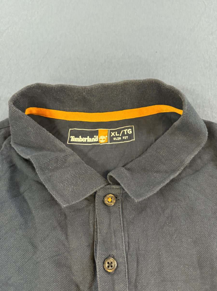 Blauwe polo met oranje kraagaccent (poloshirt) van Timberland, maat XL