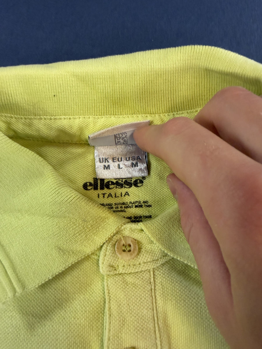 Geel Ellesse Italia polo heren (poloshirt piqué) maat L