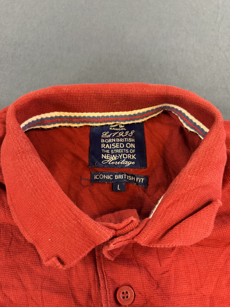 Rood poloshirt (Kangol polo), maat L