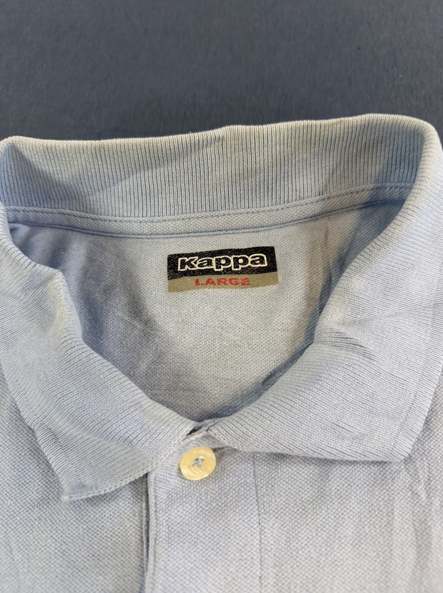 IJsblauwe Kappa sportpolo maat L (poloshirt met Omini-borduring)
