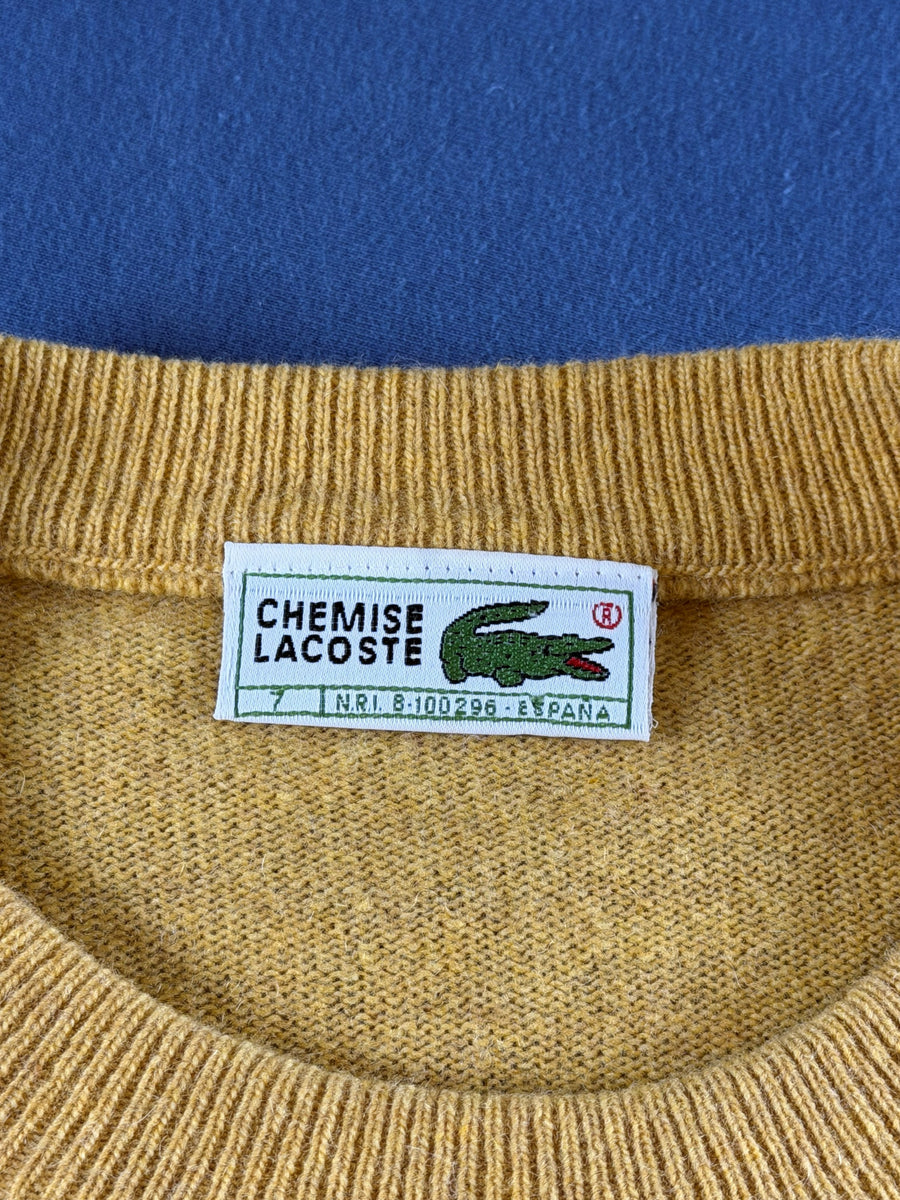Lacoste trui geel heren maat XXL sweater pullover gebreid vintage