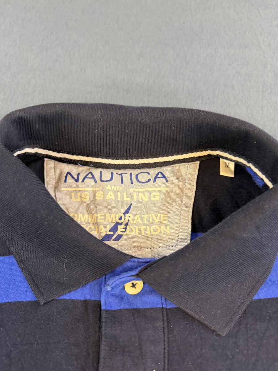 Blauwe Nautica poloshirt (polo), US Sailing editie, jaren 90