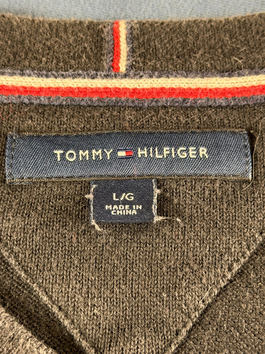 Tommy Hilfiger trui zwart heren maat L v-hals v-neck sweater pullover