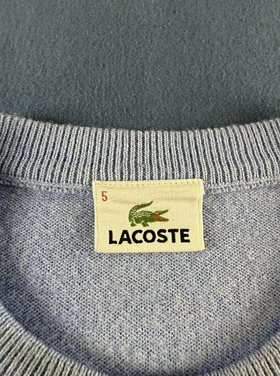 Blauwe Lacoste pullover (trui) van wol - heren maat L, ronde hals