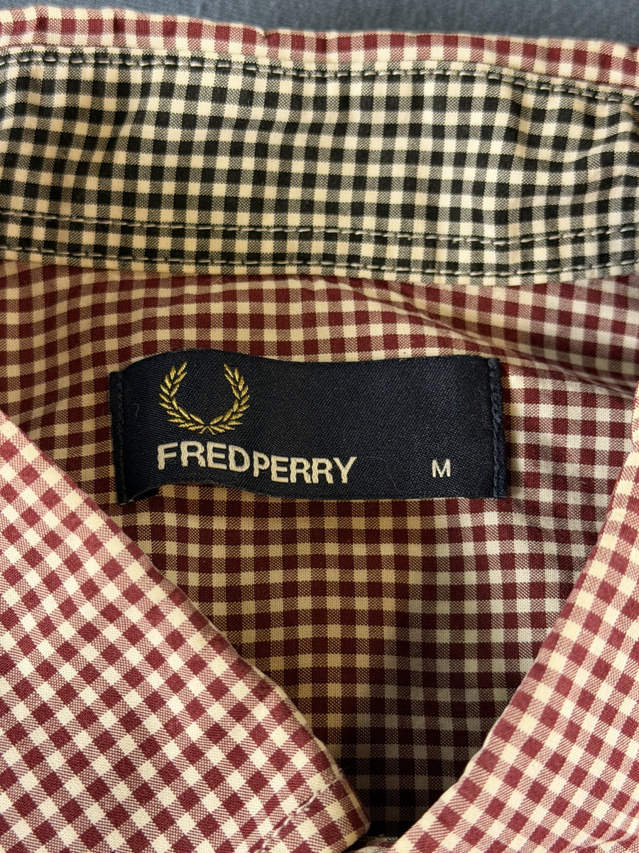 Fred Perry overhemd rood geruit maat M button-down