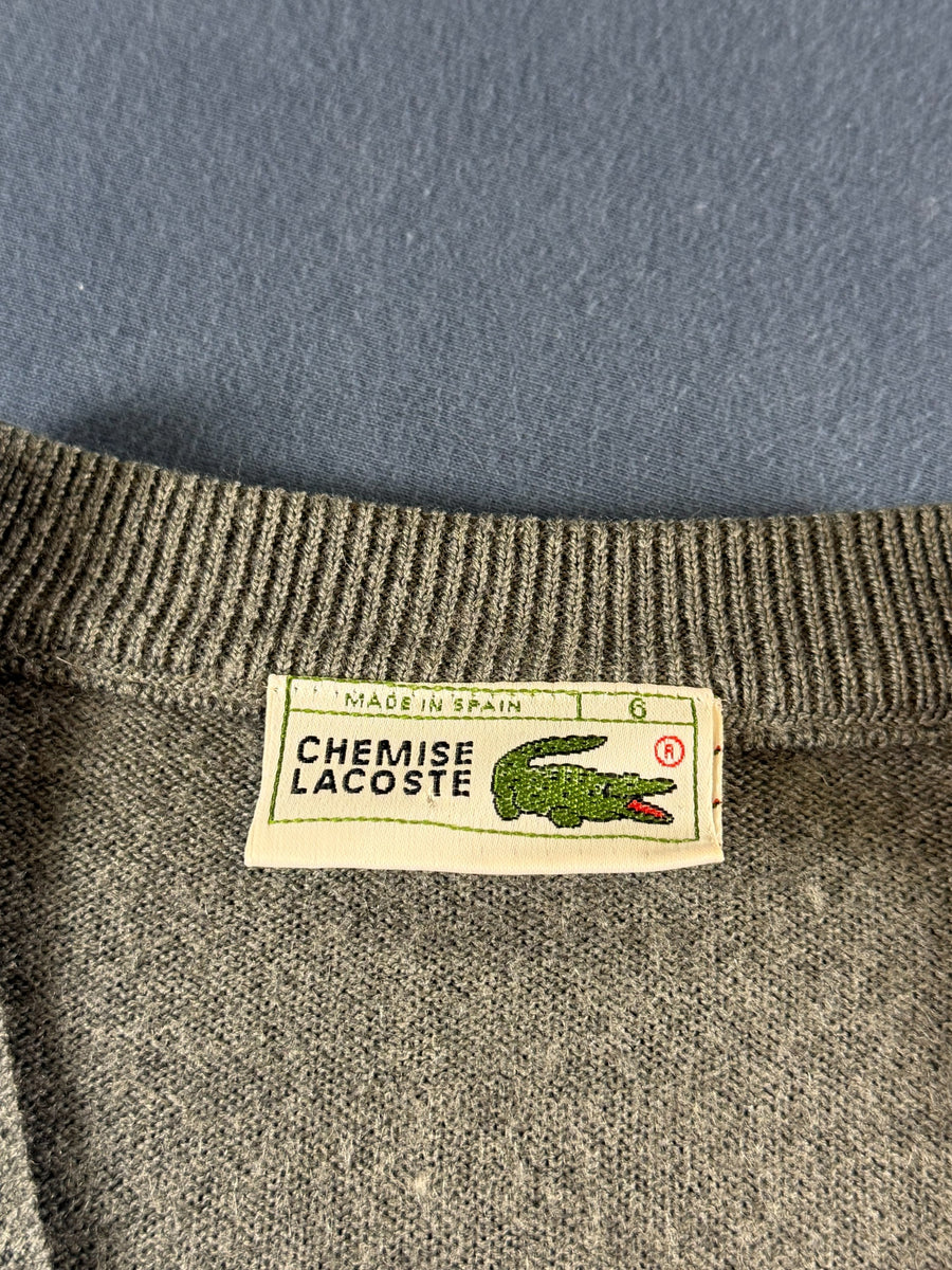 Lacoste trui grijs heren maat L sweater pullover gebreid vintage