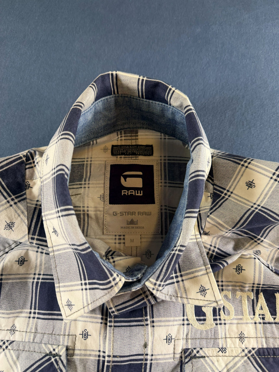 G-Star Blouse blauw geruit
