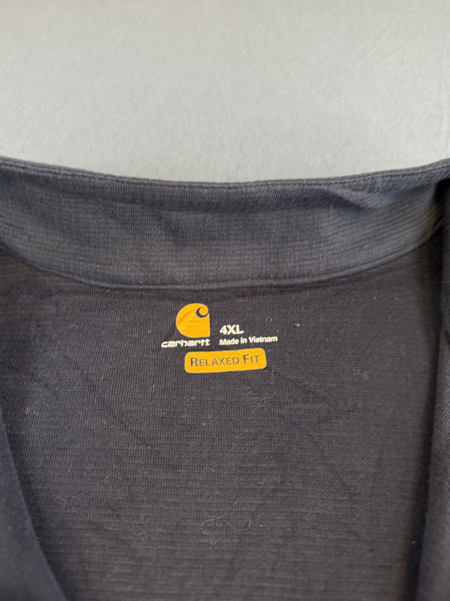 Blauw Carhartt knoopkraagshirt, maat 4XL (henley-trui / longsleeve)