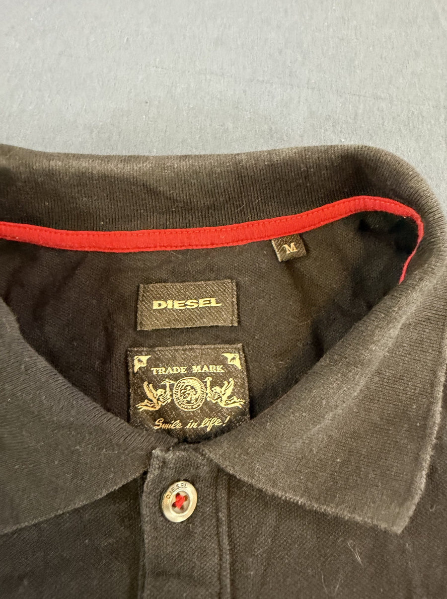 Zwarte Diesel polo (poloshirt) met korte mouw - maat M