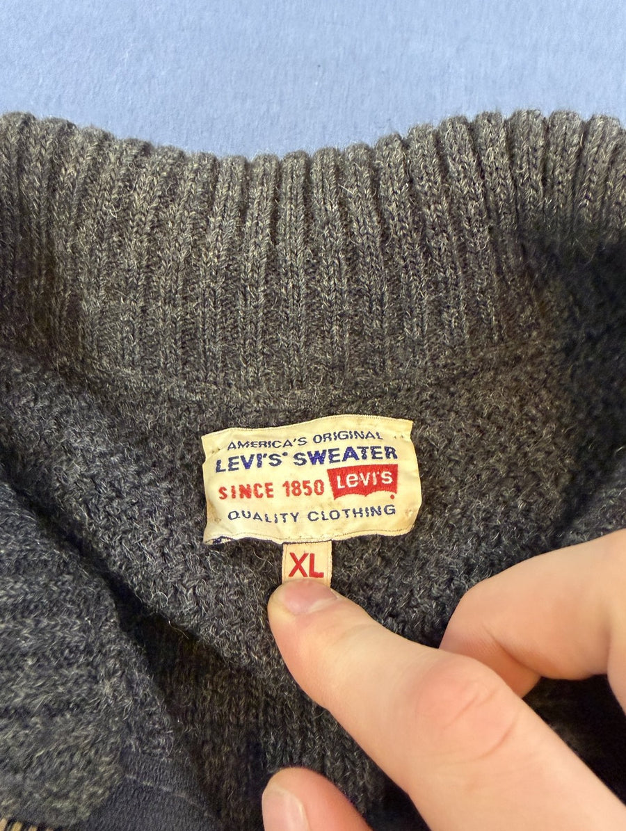 Grijs gebreid vest van Levi's (cardigan / breivest), maat XL