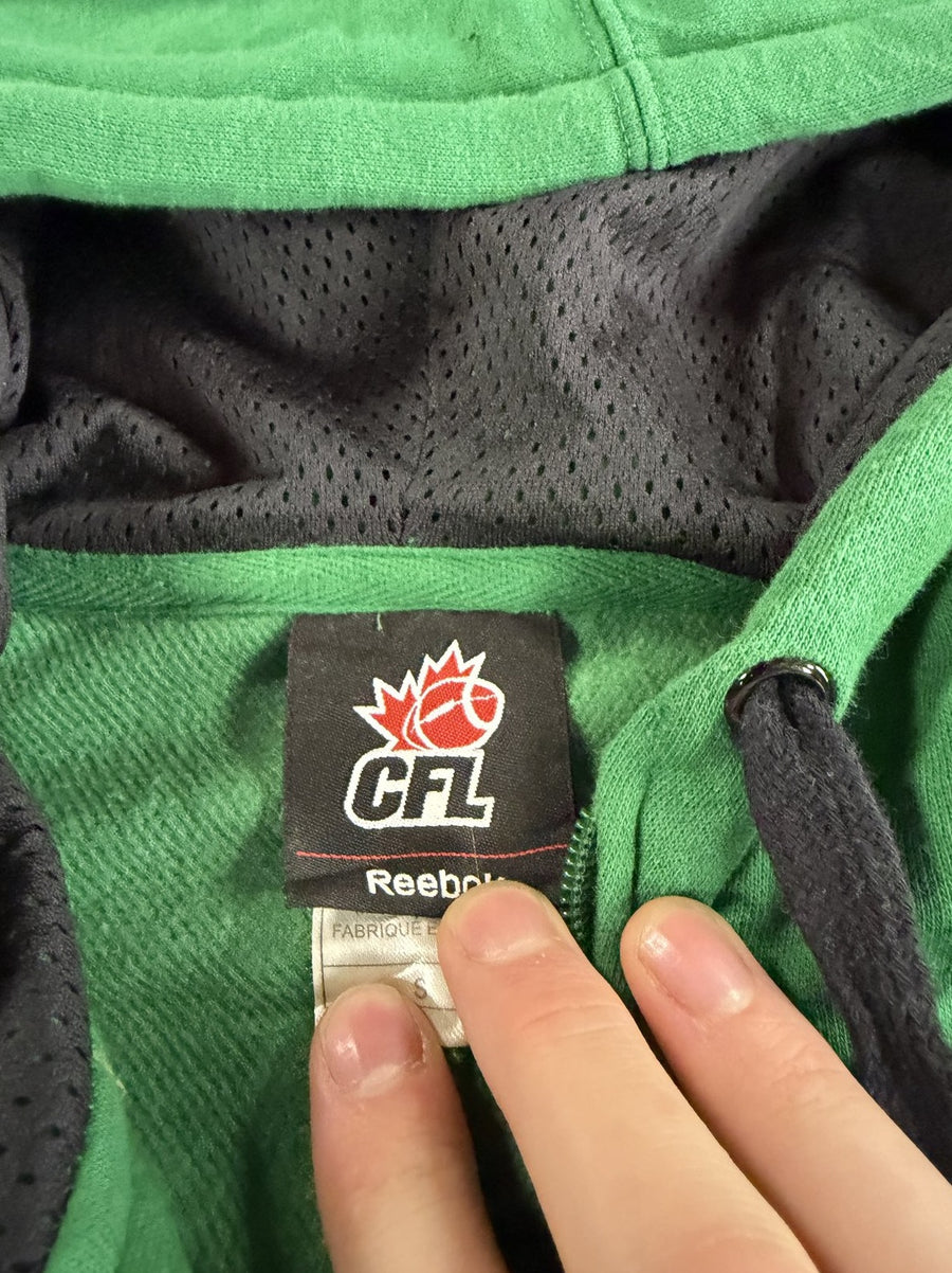 Groen Reebok ritsvest met CFL-clublogo (fleecevest), maat S