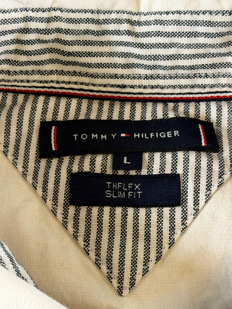 Tommy Hilfiger blouse wit print heren maat L overhemd hawaii shirt patroon bloemenprint