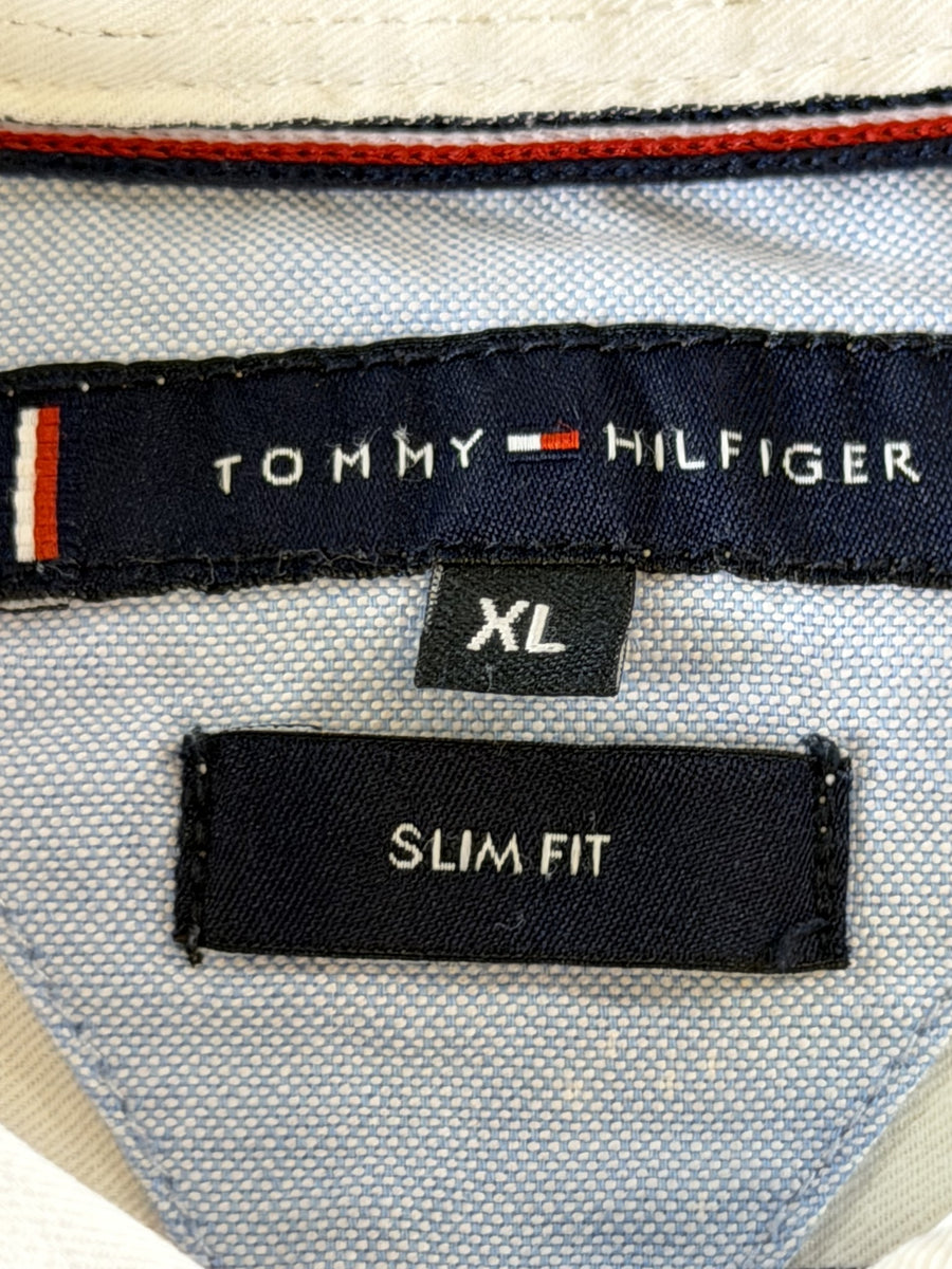 Tommy Hilfiger overhemd wit gestreept maat XL Slim Fit