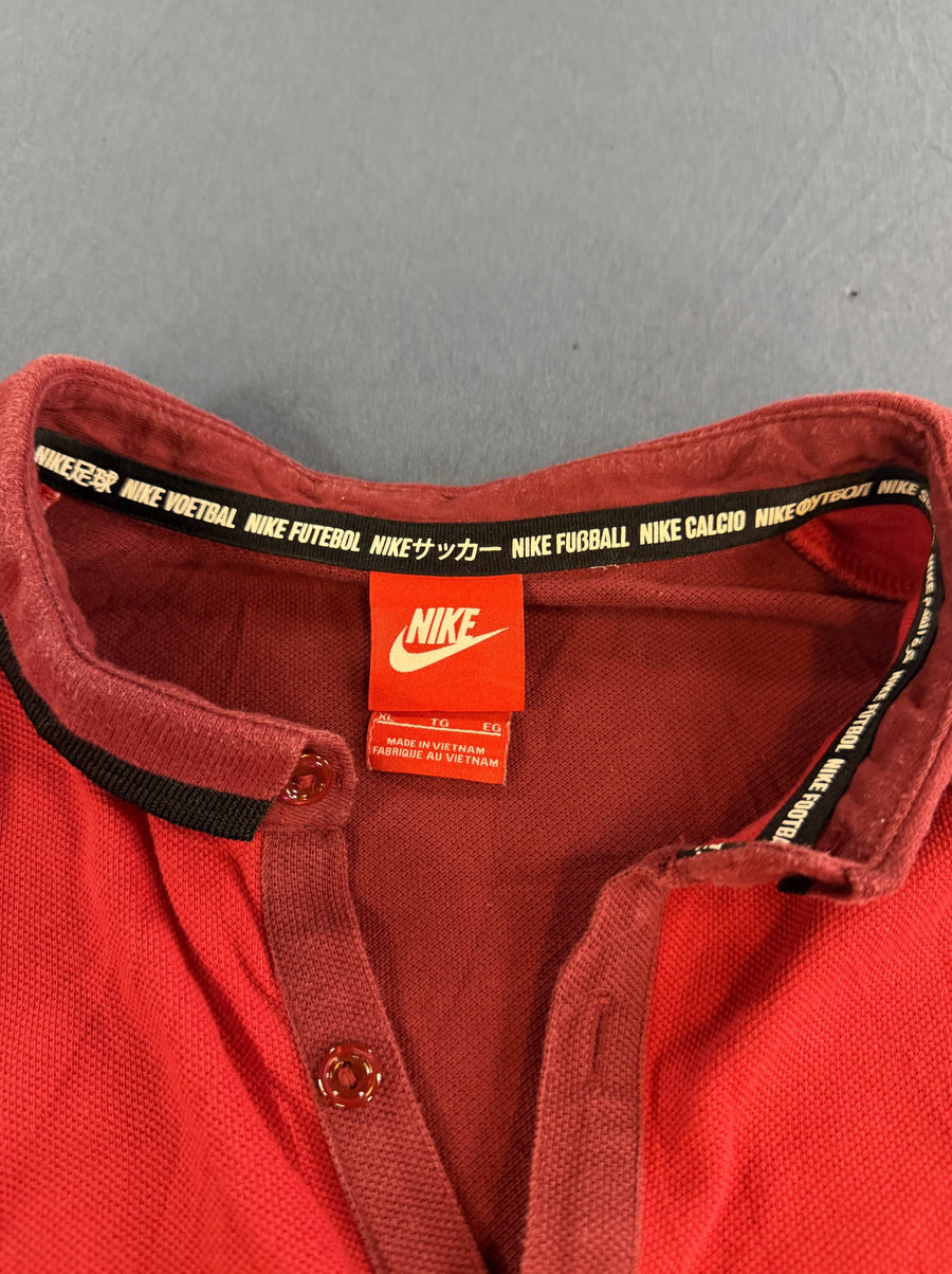 Rood Nike F.C. polo (voetbalshirt), maat XL