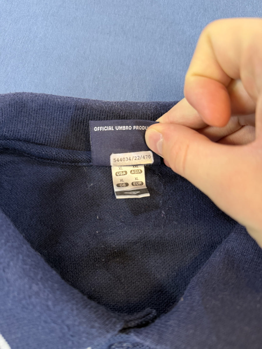 Blauw vintage poloshirt van Umbro, maat XL (piquépolo / terrace polo)