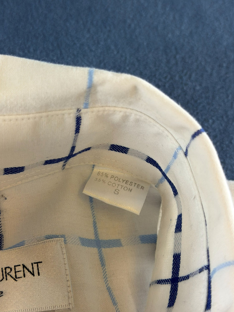 Saint Laurent Blouse wit geruit