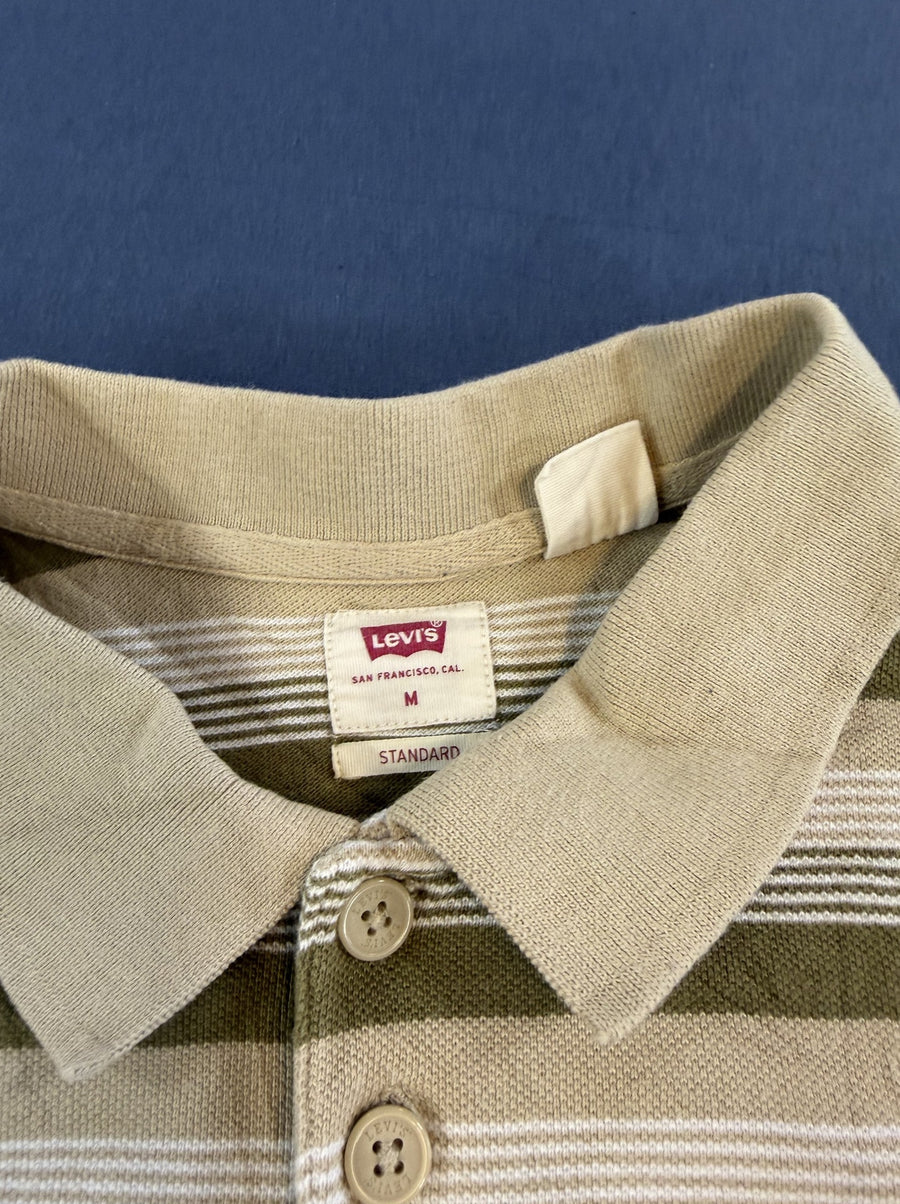 Zand-olijf Levi's piqué poloshirt (polohemd), maat M